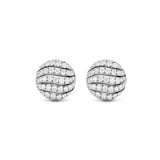 David Yurman Sculpted Cable Stud Earrings In Sterling Silver With Diamonds, 9mm