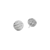David Yurman Sculpted Cable Stud Earrings In Sterling Silver With Diamonds, 9mm