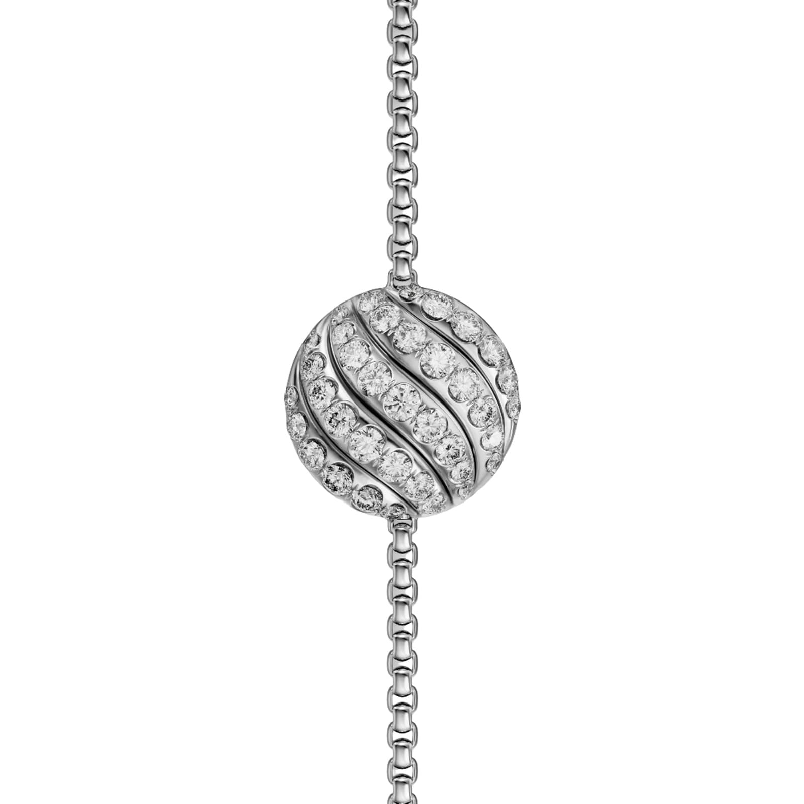 David Yurman Sculpted Cable Centre Station Chain Bracelet In Sterling Silver With Diamonds, 10mm