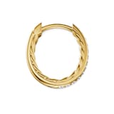 David Yurman Petite Pave Hoop Earrings In 18ct Yellow Gold With Diamonds, 12.7mm