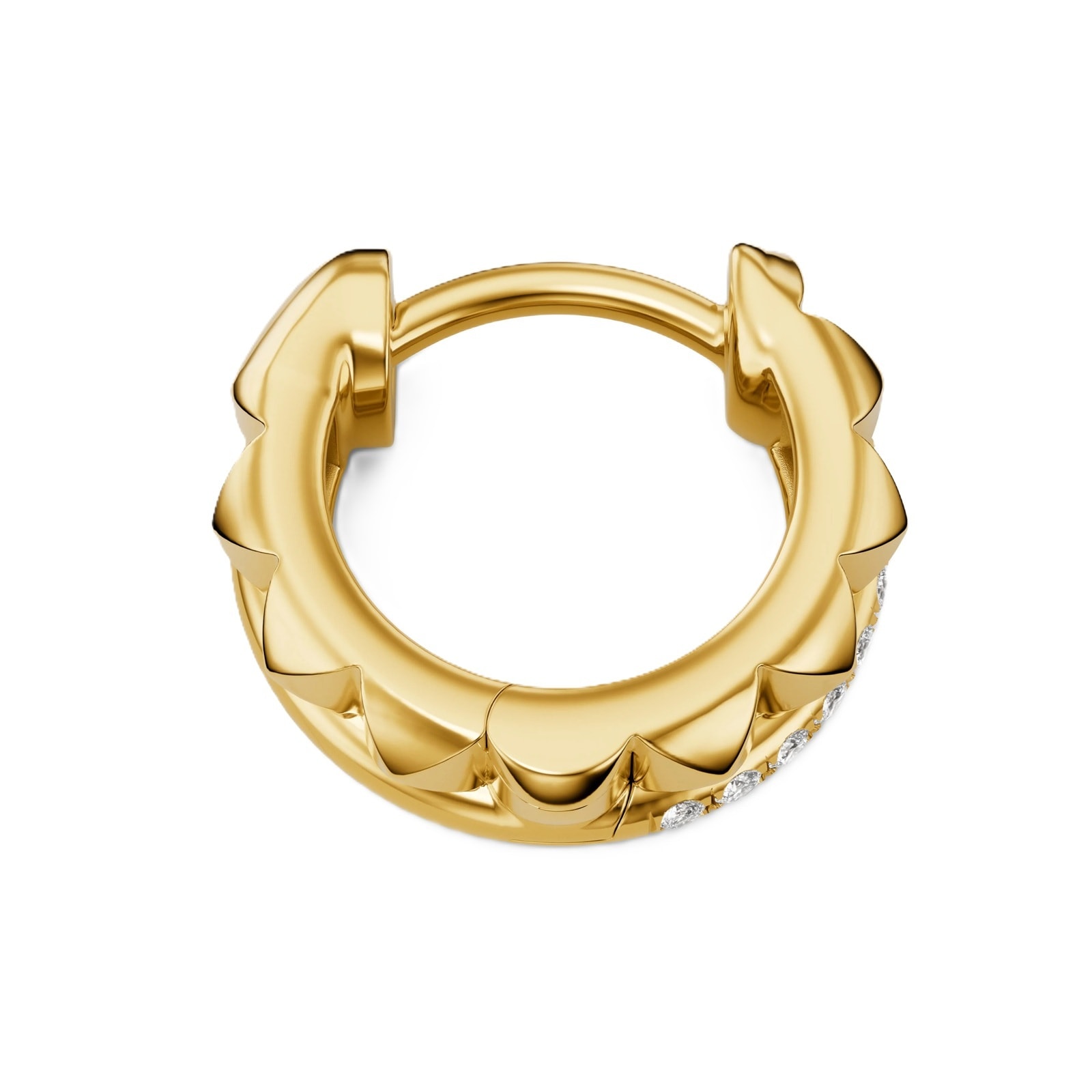 David Yurman Petite Pave Two Row Hoop Earrings In 18ct Yellow Gold With Diamonds, 11.2mm David Yurman Petite Pave Two Row Hoop Earrings In 18ct Yellow Gold With Diamonds, 11.2mm
