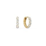 David Yurman Petite Pave Hoop Earrings in 18ct Yellow Gold With Diamonds, 10.2mm