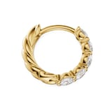 David Yurman Petite Pave Hoop Earrings in 18ct Yellow Gold With Diamonds, 10.2mm