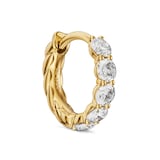 David Yurman Petite Pave Hoop Earrings in 18ct Yellow Gold With Diamonds, 10.2mm