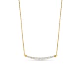 David Yurman Petite Pave Tapered Bar Necklace In 18ct Yellow Gold With Diamonds, 1mm