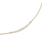 David Yurman Petite Pave Tapered Bar Necklace In 18ct Yellow Gold With Diamonds, 1mm