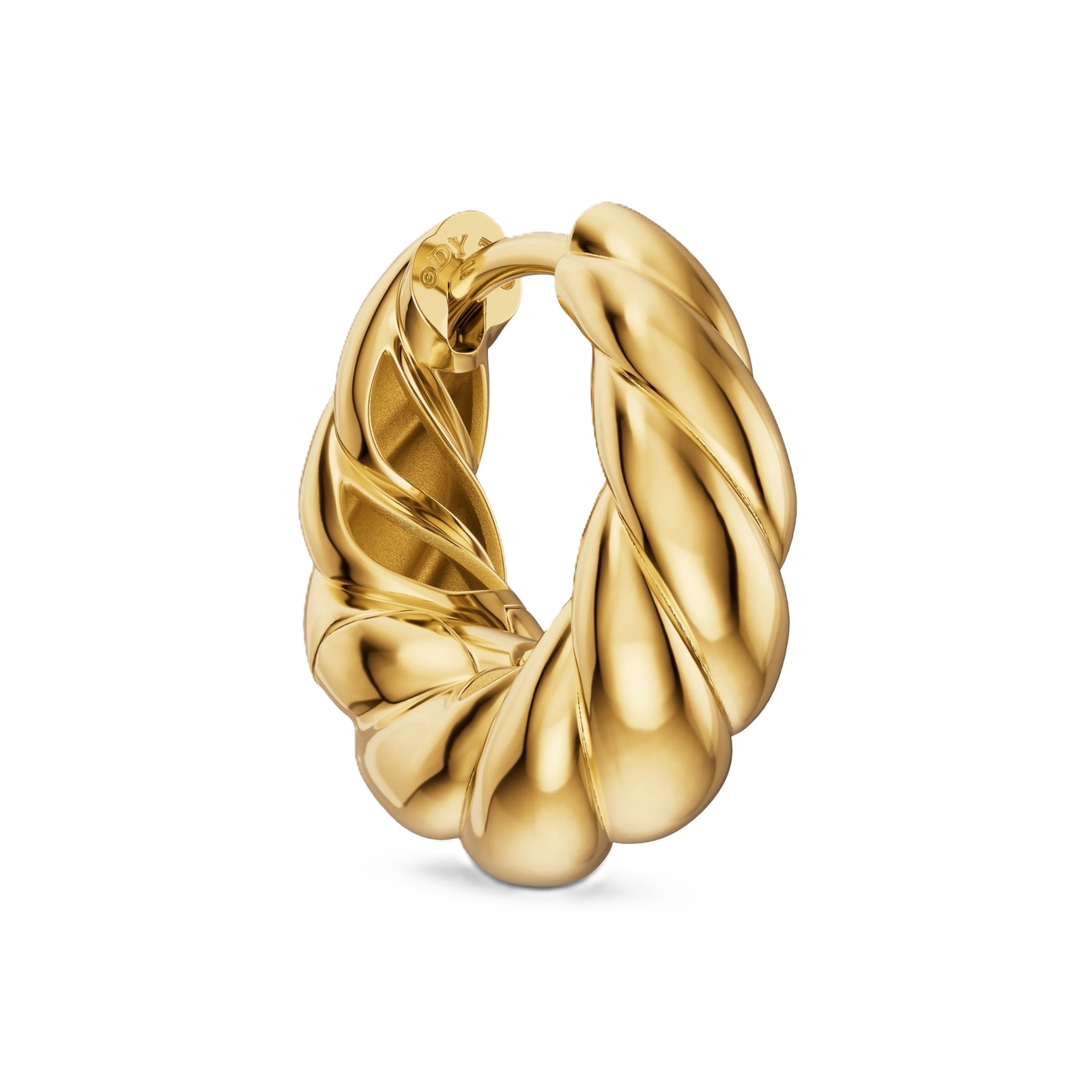 David Yurman Sculpted Cable Tapered Hoop Earrings In 18ct Yellow Gold, 15.7mm David Yurman Sculpted Cable Tapered Hoop Earrings In 18ct Yellow Gold, 15.7mm