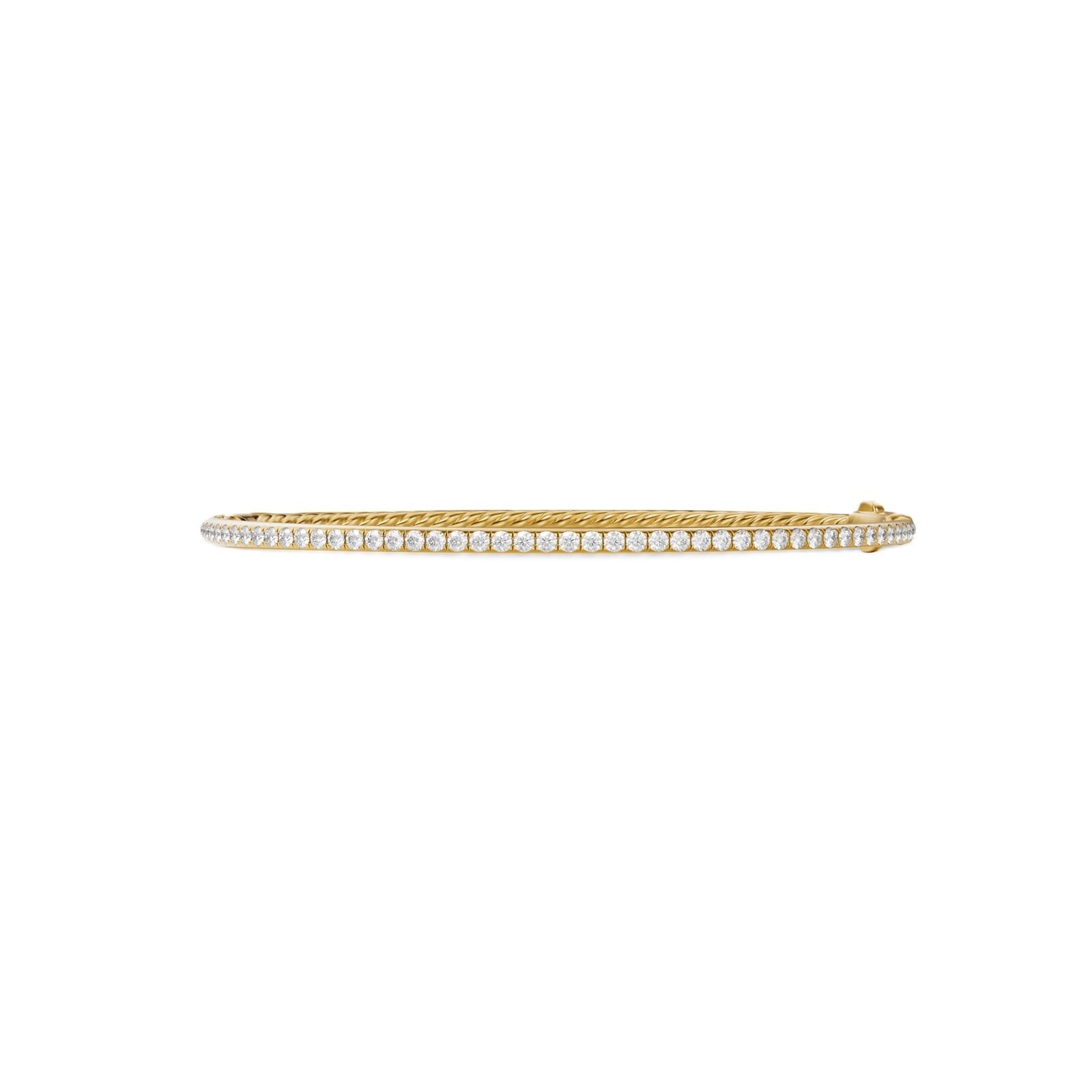 David Yurman Micro Pave Bracelet In 18ct Yellow Gold With Diamonds, 2mm - Size Medium