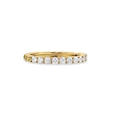 David Yurman Petite Pave Band Ring In 18ct Yellow Gold With Diamonds, 2.3mm - Ring Size 6