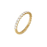 David Yurman Petite Pave Band Ring In 18ct Yellow Gold With Diamonds, 2.3mm - Ring Size 6
