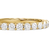 David Yurman Petite Pave Band Ring In 18ct Yellow Gold With Diamonds, 2.3mm - Ring Size 6