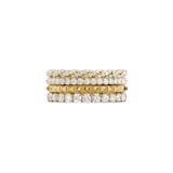David Yurman Petite Pave Four Row Pyramid Ring In 18ct Yellow Gold With Diamonds, 8.6mm - Ring Size 7