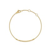 David Yurman Sculpted Cable Bar Chain Bracelet In 18ct Yellow Gold With Diamonds, 2mm