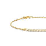 David Yurman Sculpted Cable Bar Chain Bracelet In 18ct Yellow Gold With Diamonds, 2mm