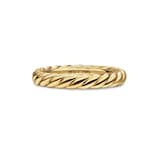 David Yurman DY Cable Band Ring In 18ct Yellow Gold, 3mm - Ring Size J