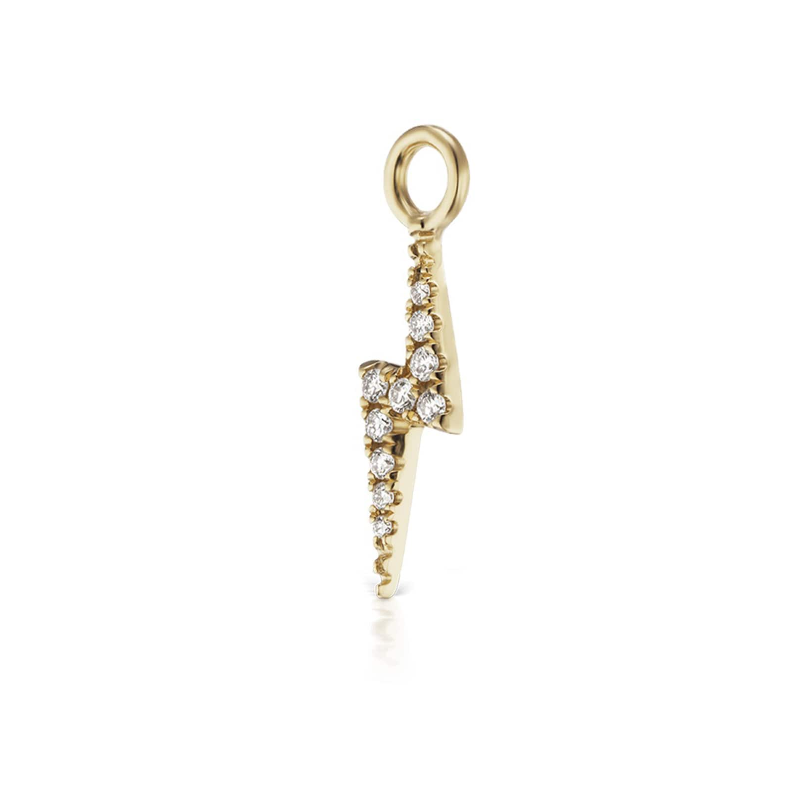 18ct Yellow Gold Diamond 0.04ct Lightning Bolt Earring Charm