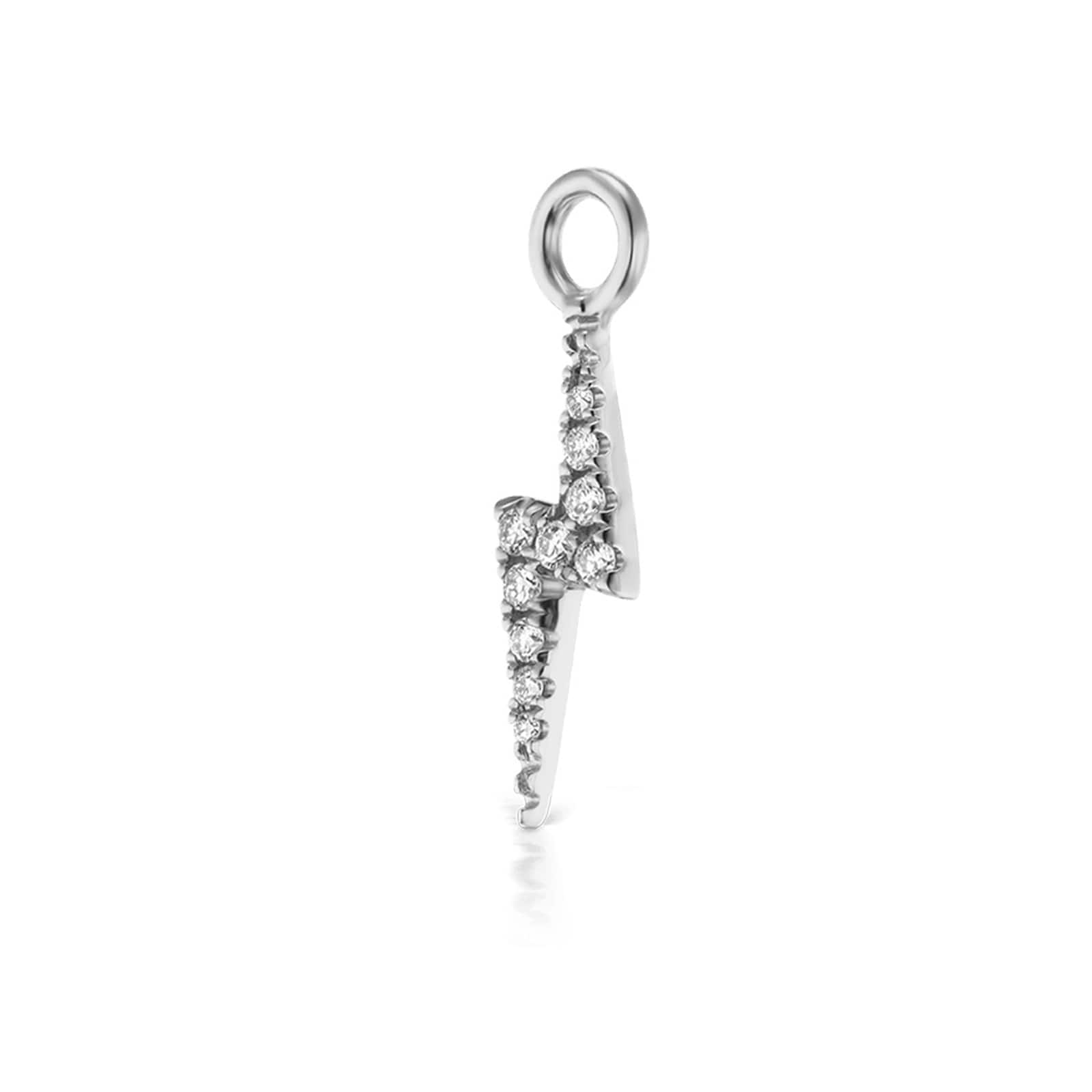 18ct White Gold Diamond 0.04ct Lightning Bolt Earring Charm