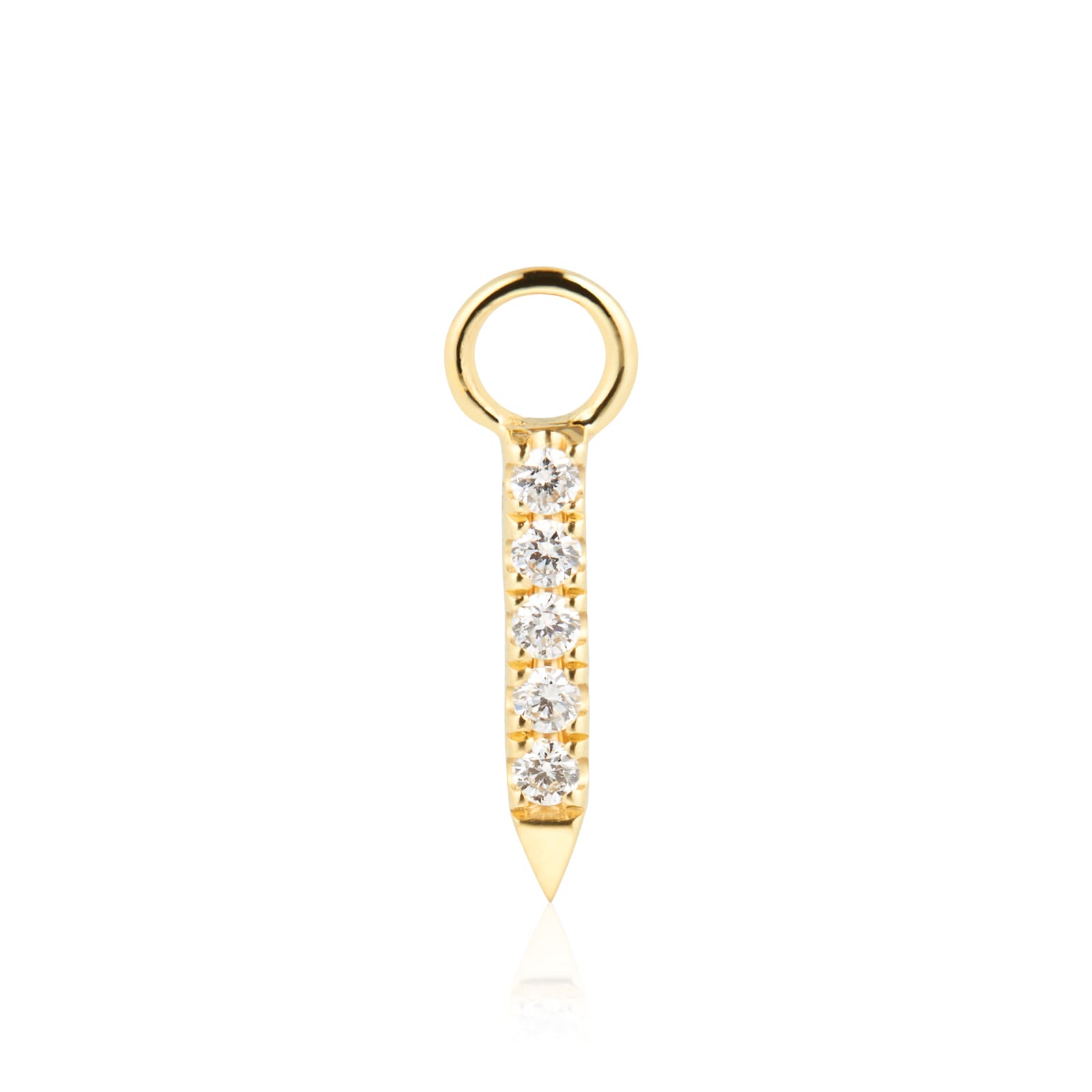 18ct Yellow Gold 7mm Diamond 0.02ct Double Sided Bar Earring Charm
