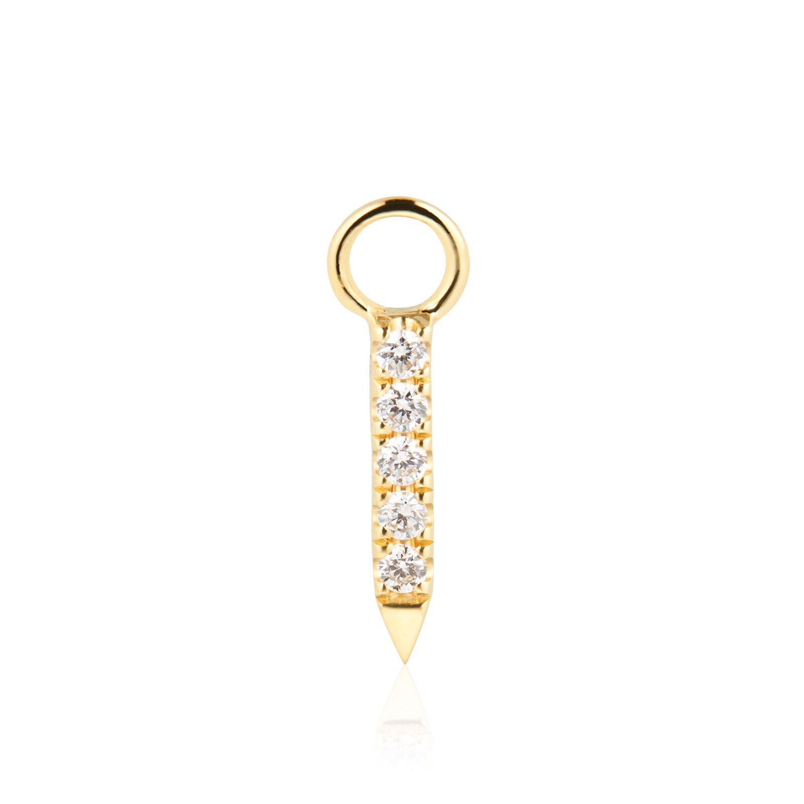 Maria Tash 18ct Yellow Gold 7mm Diamond 0.02ct Double Sided Bar Earring Charm Maria Tash 18ct Yellow Gold 7mm Diamond 0.02ct Double Sided Bar Earring Charm