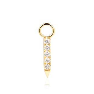 Maria Tash 18ct Yellow Gold 7mm Diamond 0.02ct Double Sided Bar Earring Charm