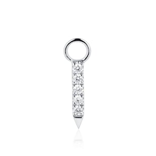 Maria Tash 18ct White Gold 7mm Diamond 0.02ct Double Sided Bar Earring Charm