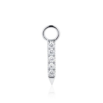 Maria Tash 18ct White Gold 7mm Diamond 0.02ct Double Sided Bar Earring Charm