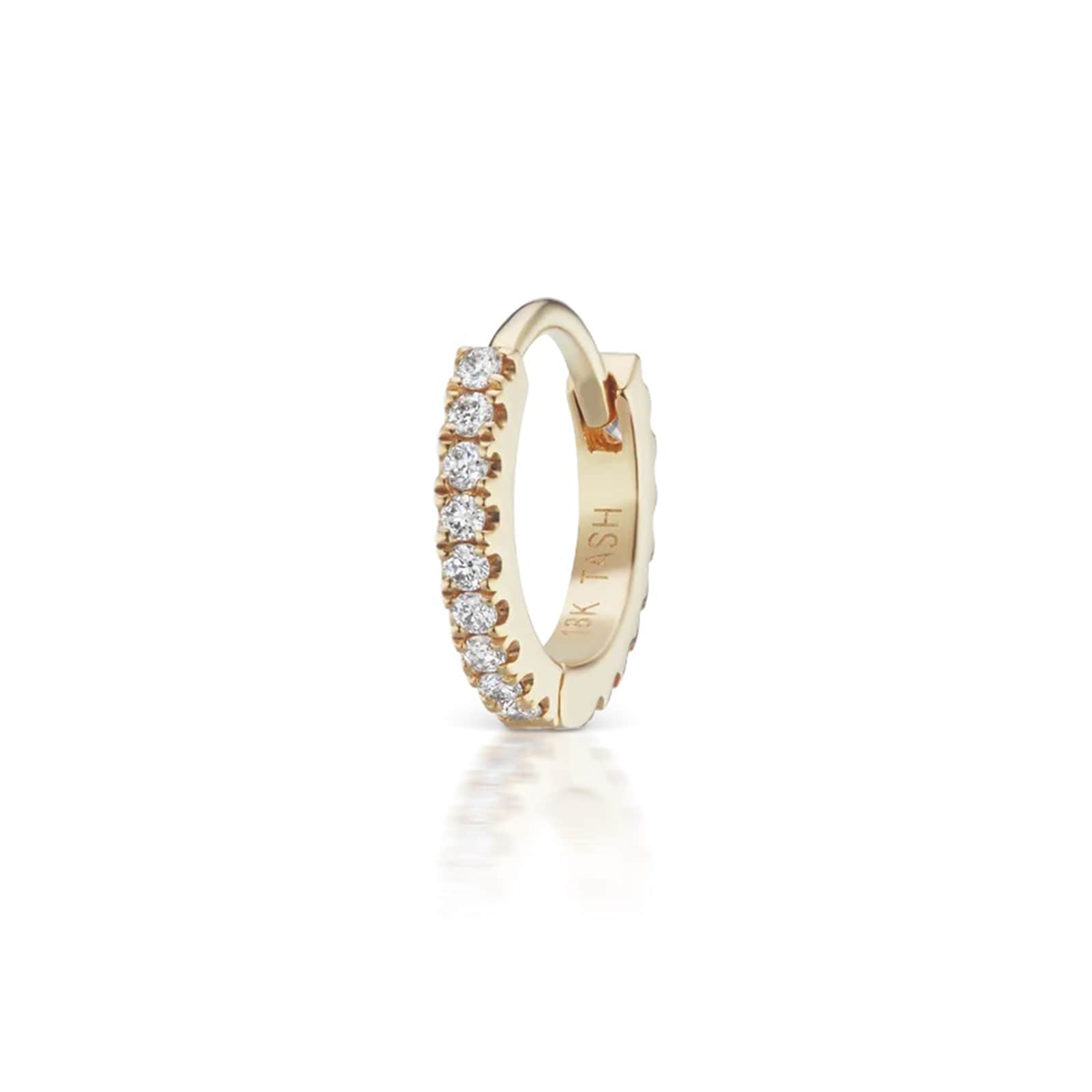 Maria Tash 18ct Yellow Gold 6.5mm Diamond 0.08ct Eternity Single Hoop Earring Maria Tash 18ct Yellow Gold 6.5mm Diamond 0.08ct Eternity Single Hoop Earring