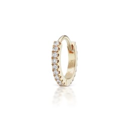 37910039 - 18ct Yellow Gold 6.5mm Diamond 0.08ct Eternity Single Hoop Earring