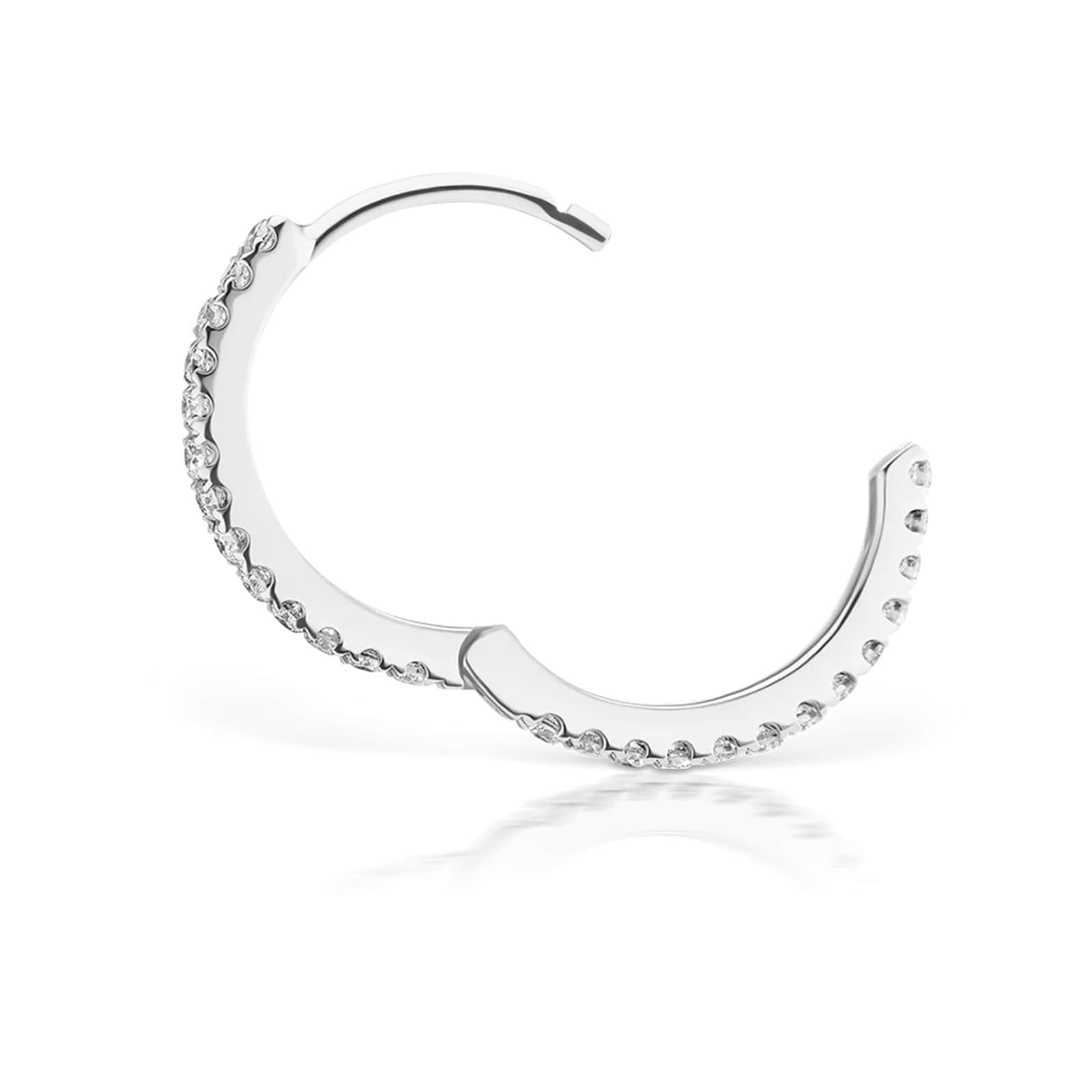 Maria Tash 18ct White Gold 6.5mm Diamond 0.08ct Eternity Single Hoop Earring