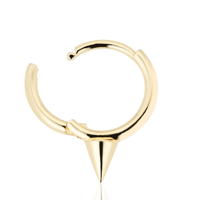 Maria Tash 14ct Yellow Gold 8mm Short Spike Single Hoop Earring