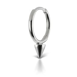 37910042 - 14ct White Gold 8mm Short Spike Single Hoop Earring