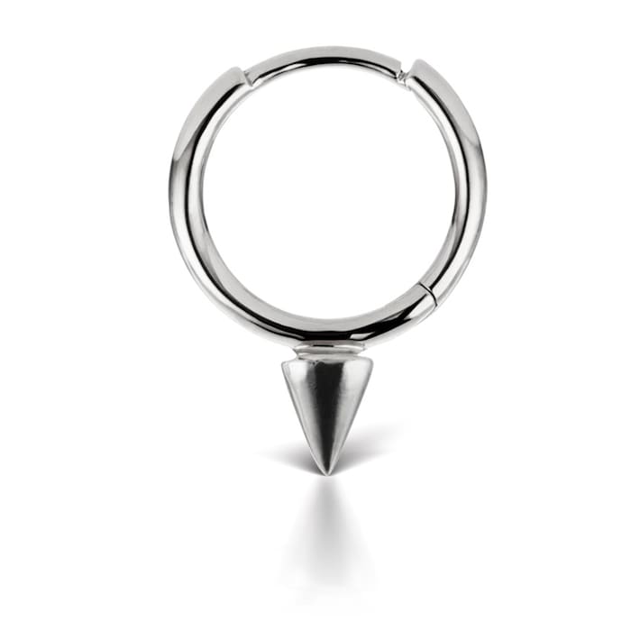 Maria Tash 14ct White Gold 8mm Short Spike Single Hoop Earring