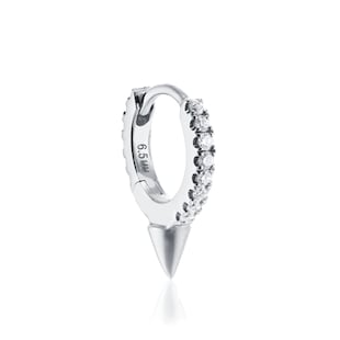 Maria Tash 18ct White Gold 6.5mm Short Spike Diamond 0.07ct Single Hoop Earring