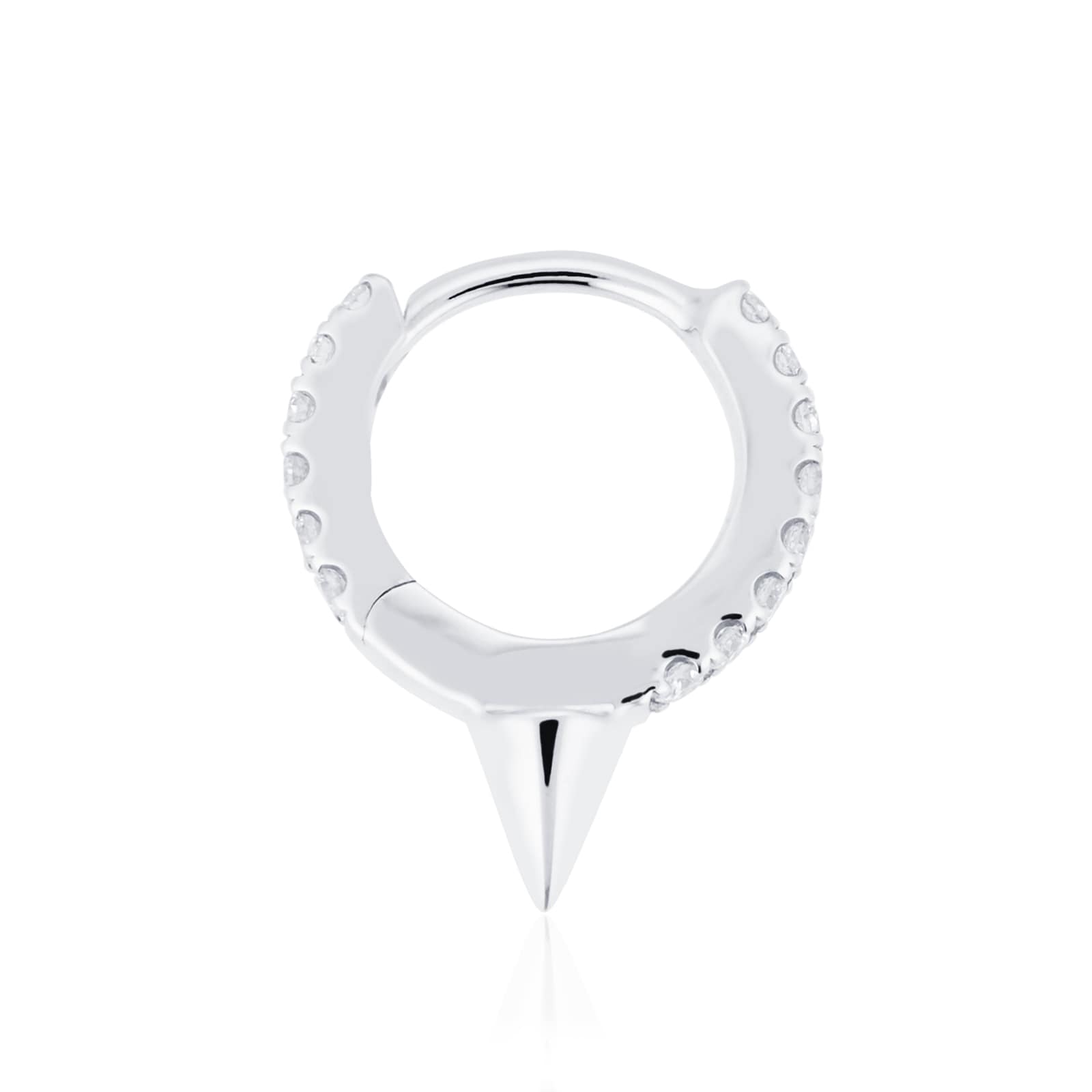 Maria Tash 18ct White Gold 6.5mm Short Spike Diamond 0.07ct Single Hoop Earring