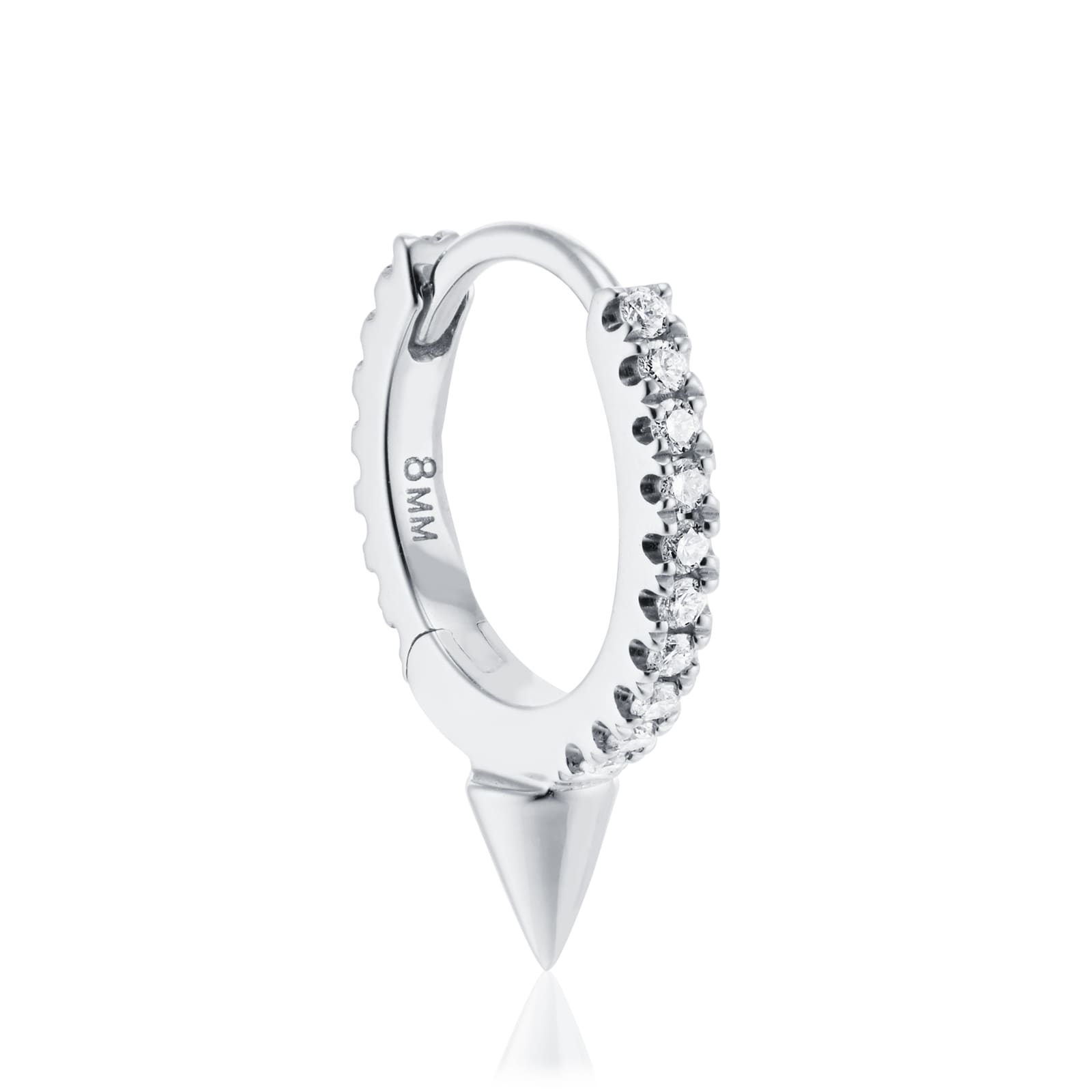 Maria Tash 18ct White Gold 8mm Short Spike Diamond 0.08ct Single Hoop Earring Maria Tash 18ct White Gold 8mm Short Spike Diamond 0.08ct Single Hoop Earring