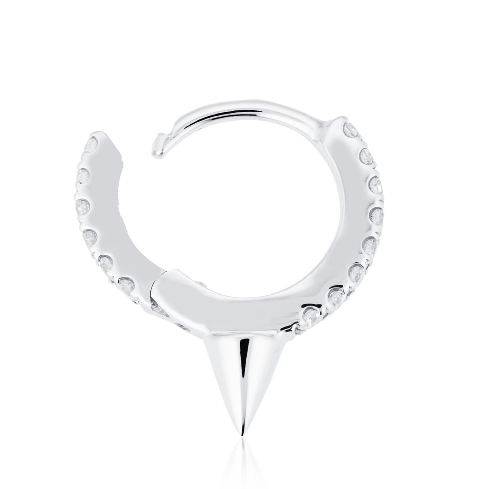 Maria Tash 18ct White Gold 8mm Short Spike Diamond 0.08ct Single Hoop Earring Maria Tash 18ct White Gold 8mm Short Spike Diamond 0.08ct Single Hoop Earring