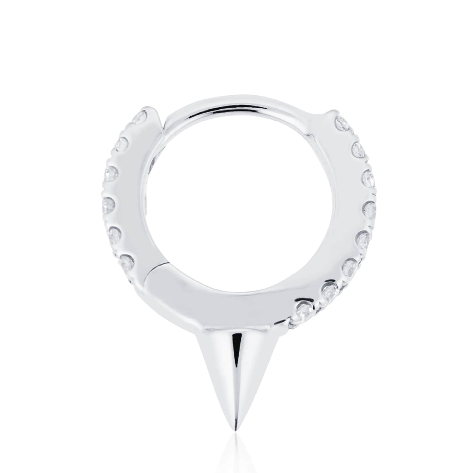 Maria Tash 18ct White Gold 8mm Short Spike Diamond 0.08ct Single Hoop Earring Maria Tash 18ct White Gold 8mm Short Spike Diamond 0.08ct Single Hoop Earring