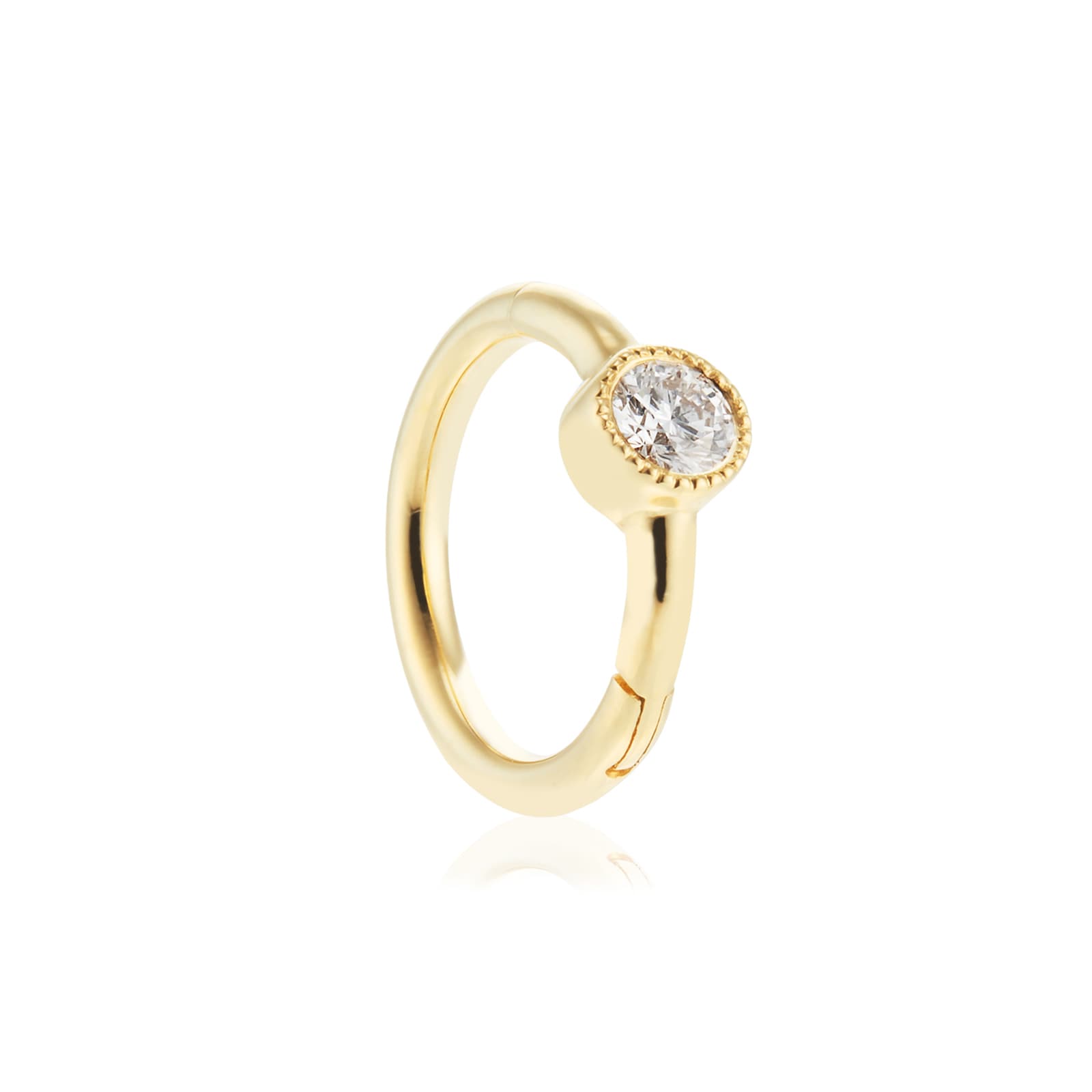 Maria Tash 18ct Yellow Gold 6.5mm Scalloped Diamond 0.03ct Single Hoop Earring Maria Tash 18ct Yellow Gold 6.5mm Scalloped Diamond 0.03ct Single Hoop Earring