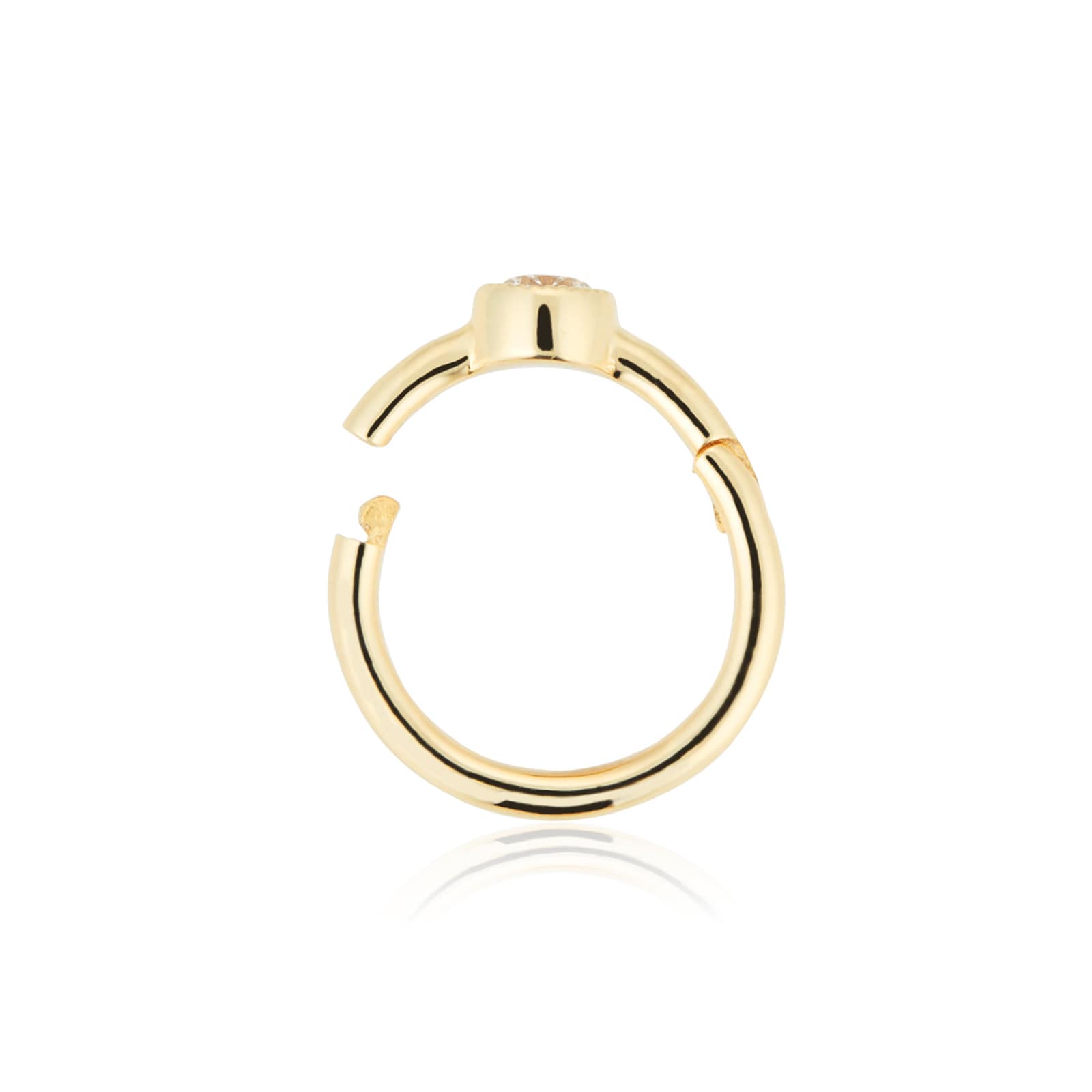 Maria Tash 18ct Yellow Gold 6.5mm Scalloped Diamond 0.03ct Single Hoop Earring Maria Tash 18ct Yellow Gold 6.5mm Scalloped Diamond 0.03ct Single Hoop Earring