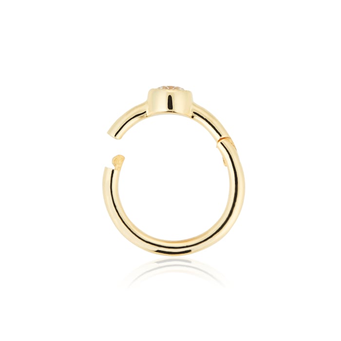 Maria Tash 18ct Yellow Gold 6.5mm Scalloped Diamond 0.03ct Single Hoop Earring
