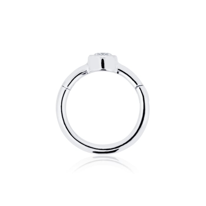 Maria Tash 18ct White Gold 6.5mm Scalloped Diamond 0.03ct Single Hoop Earring