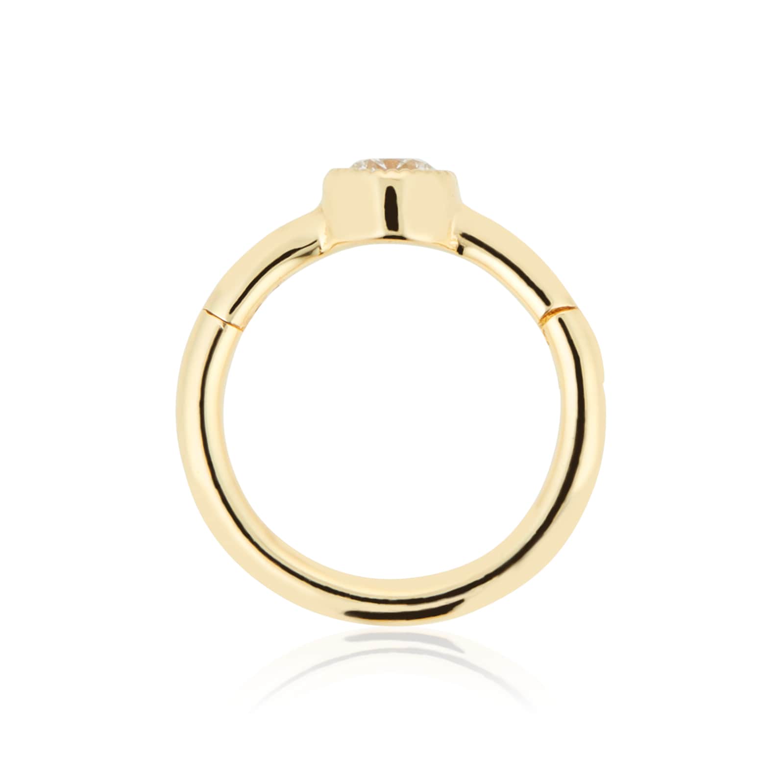 Maria Tash 18ct Yellow Gold 8mm Scalloped Diamond 0.03ct Clicker Single Hoop Earring