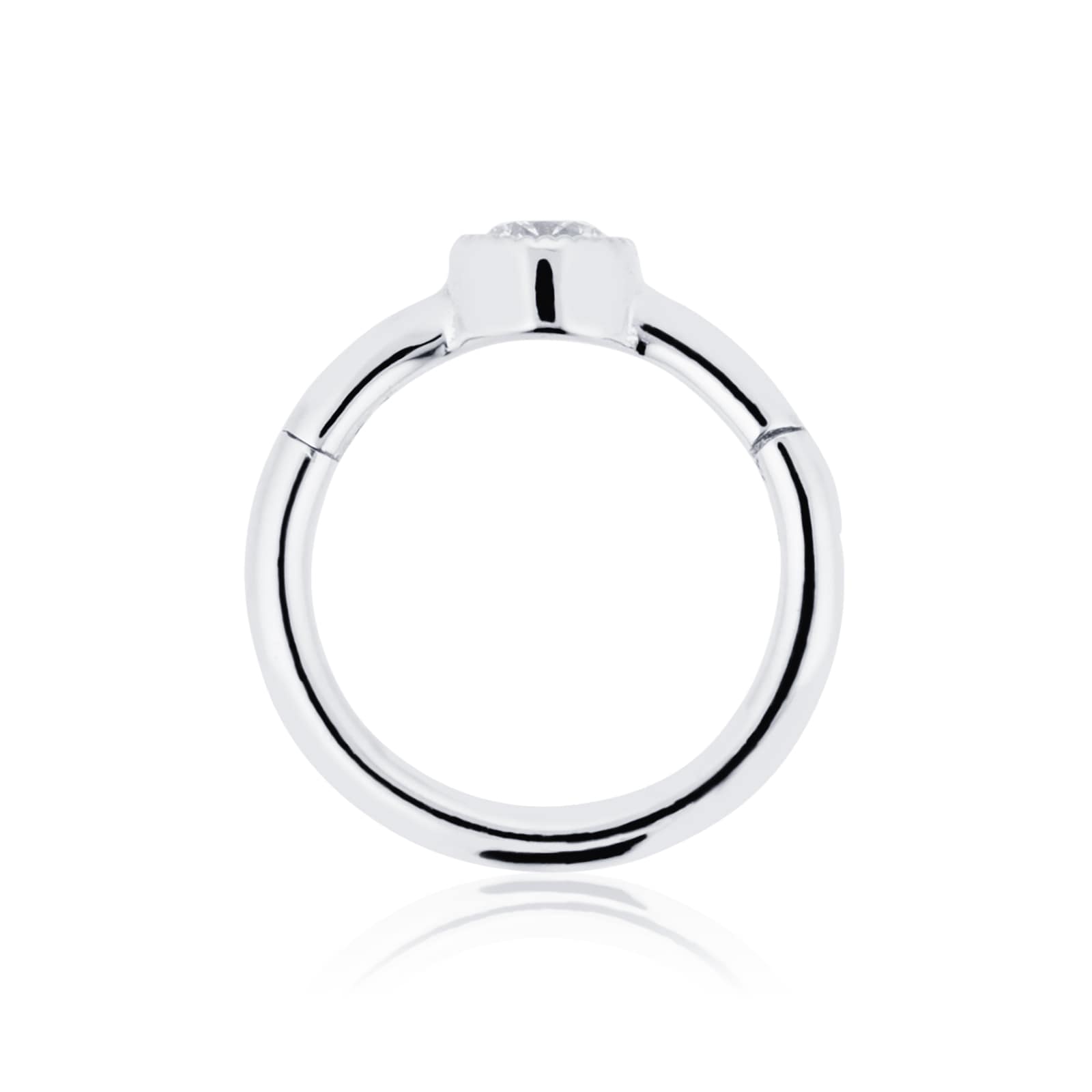 Maria Tash 18ct White Gold 8mm Scalloped Diamond 0.03ct Clicker Single Hoop Earring