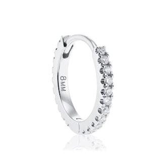Maria Tash 18ct White Gold 8mm Diamond 0.10ct Eternity Single Hoop Earring Maria Tash 18ct White Gold 8mm Diamond 0.10ct Eternity Single Hoop Earring