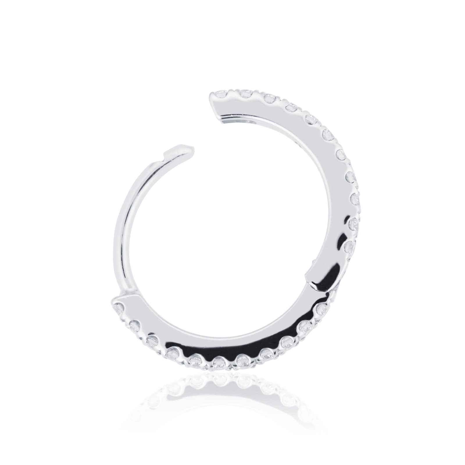 Maria Tash 18ct White Gold 8mm Diamond 0.10ct Eternity Single Hoop Earring