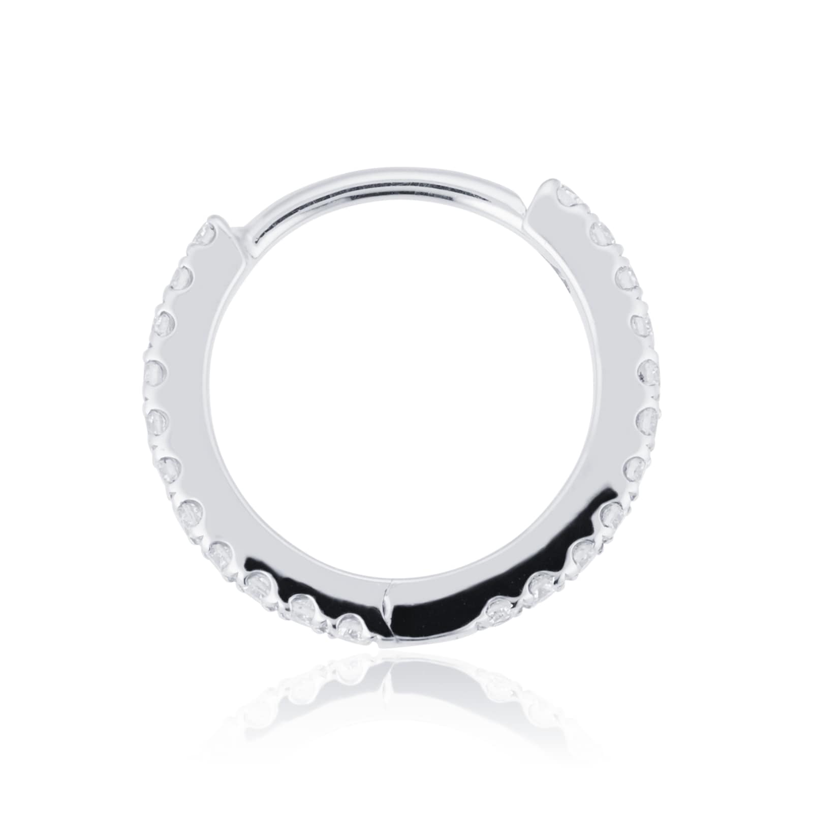 Maria Tash 18ct White Gold 8mm Diamond 0.10ct Eternity Single Hoop Earring