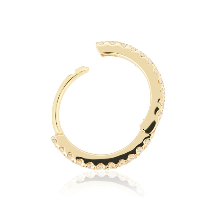 Maria Tash 18ct Yellow Gold 8mm Diamond 0.10ct Eternity Single Hoop Earring