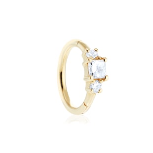 Maria Tash 18ct Yellow Gold 6.5mm Diamond 0.09ct Single Hoop Earring