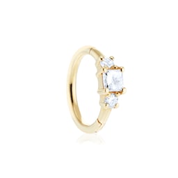 37910053 - 18ct Yellow Gold 6.5mm Diamond 0.09ct Single Hoop Earring