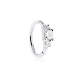 37910054 - 18ct White Gold 6.5mm Diamond 0.09ct Single Hoop Earring